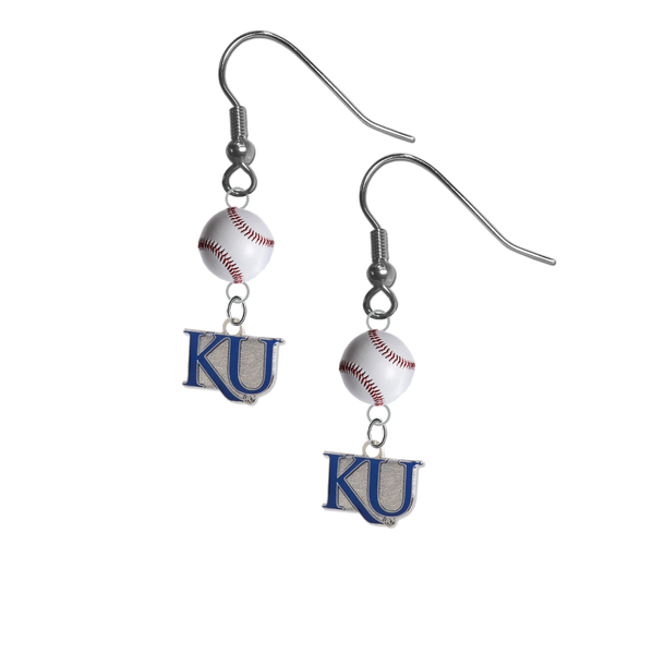 Kansas Jayhawks Style 2 NCAA Baseball Dangle Earrings