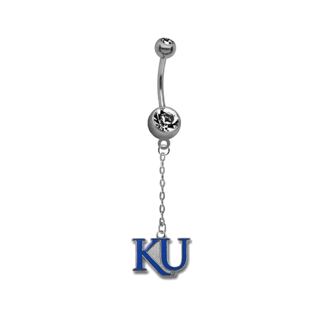 Kansas Jayhawks Style 2 Dangle Chain Belly Button Navel Ring