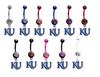 Kansas Jayhawks Style 2 NCAA College Belly Button Navel Ring - Pick Your Color