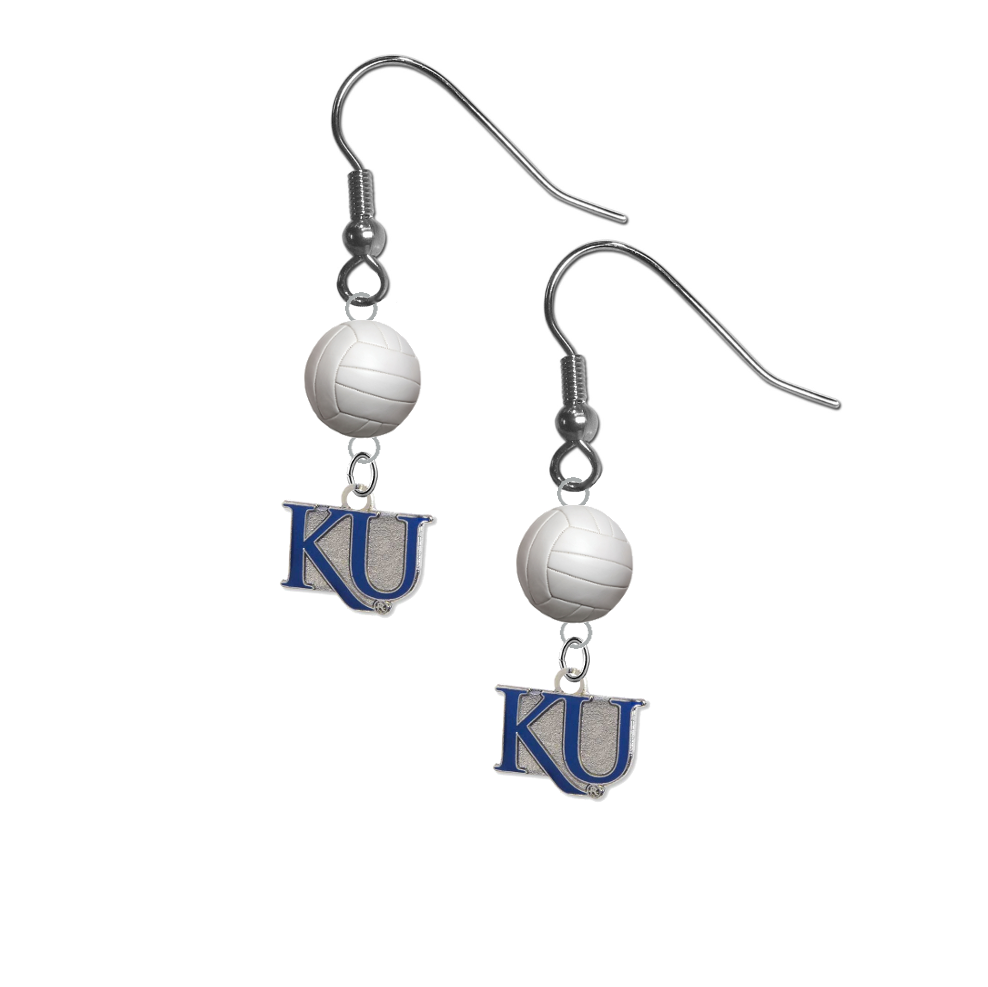 Kansas Jayhawks Style 2 NCAA Volleyball Dangle Earrings