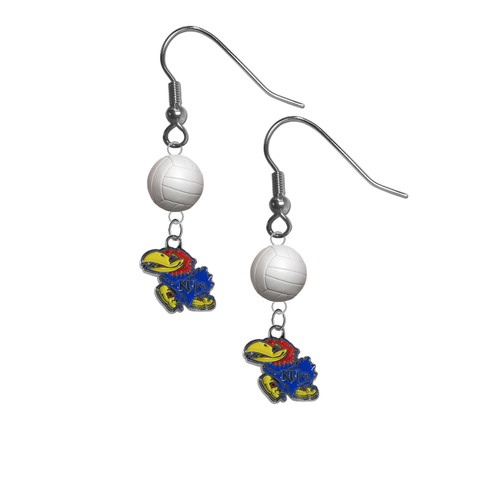 Kansas Jayhawks NCAA Volleyball Dangle Earrings