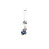 Kansas Jayhawks WHITE College Belly Button Navel Ring