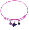 Kansas State Wildcats NCAA Pink Expandable Wire Bangle Charm Bracelet