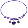 Kansas State Wildcats NCAA Purple Expandable Wire Bangle Charm Bracelet