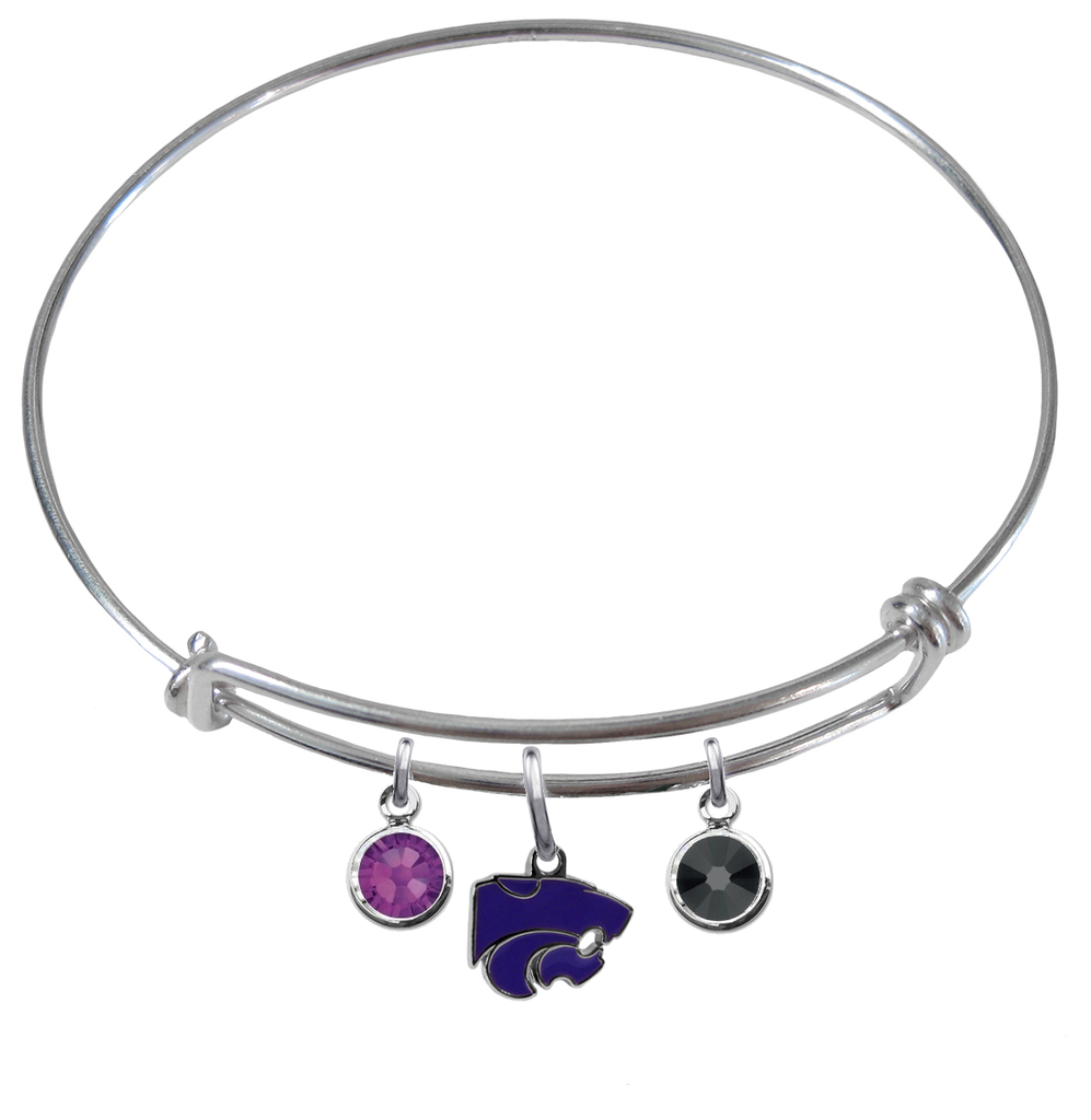 Kansas State Wildcats NCAA Expandable Wire Bangle Charm Bracelet