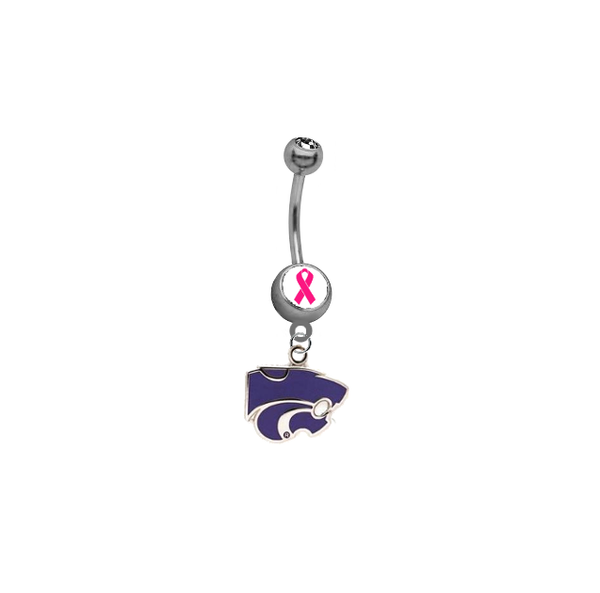 Kansas State Wildcats Breast Cancer Awareness Belly Button Navel Ring