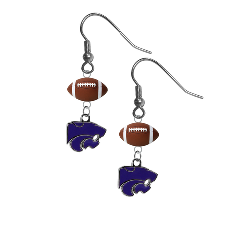 Kansas State Wildcats NCAA Football Dangle Earrings