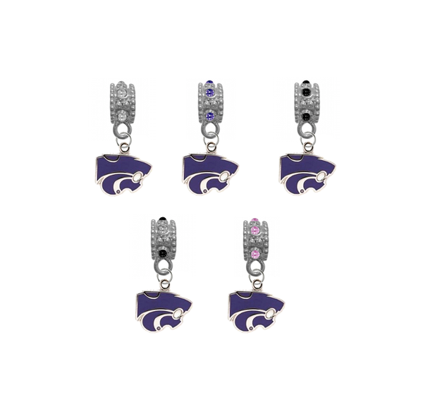 Kansas State Wildcats NCAA Crystal Rhinestone European Bracelet Charm