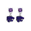 Kansas State Earrings PURPLE Swarovski Crystal Stud Rhinestone Earrings