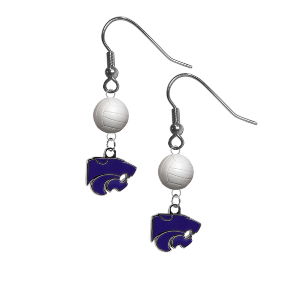 Kansas State Wildcats NCAA Volleyball Dangle Earrings