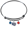 Kansas Jayhawks Style 2 NCAA Black Expandable Wire Bangle Charm Bracelet