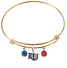 Kansas Jayhawks Style 2 NCAA Gold Expandable Wire Bangle Charm Bracelet