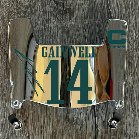 Philadelphia Eagles Kenneth Gainwell Mini Football Helmet Visor Shield Silver Chrome Mirror w/ Clips - PICK COLOR