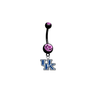 Kentucky Wildcats BLACK w/ PINK GEM College Belly Button Navel Ring