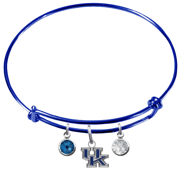 Kentucky Wildcats NCAA Blue Expandable Wire Bangle Charm Bracelet