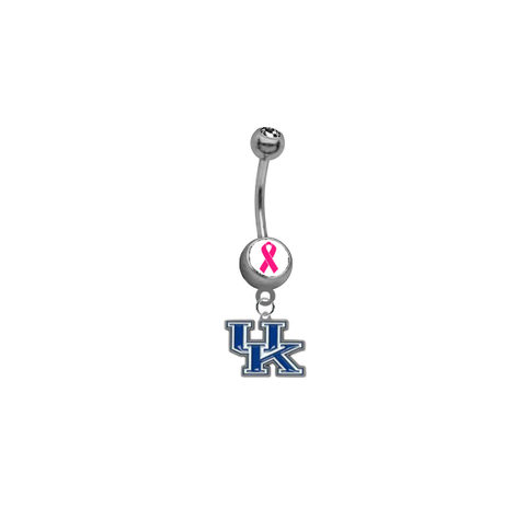 Kentucky Wildcats Breast Cancer Awareness Belly Button Navel Ring