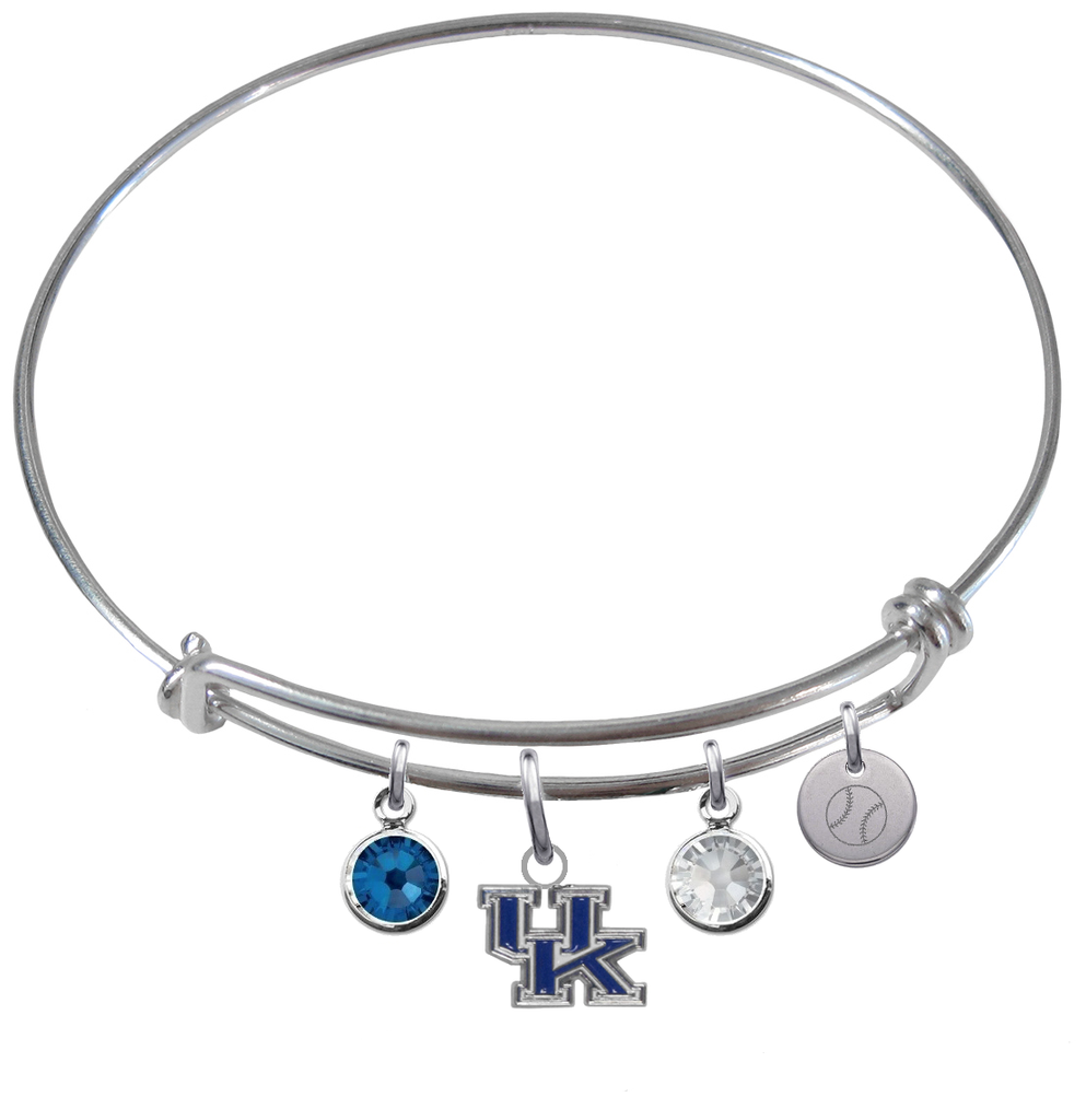 Kentucky Wildcats Softball Expandable Wire Bangle Charm Bracelet