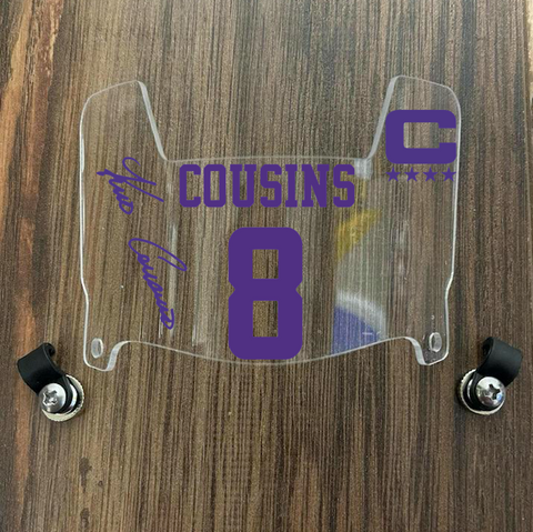 Minnesota Vikings Kirk Cousins Mini Football Helmet Visor Shield Clear w/ Clips
