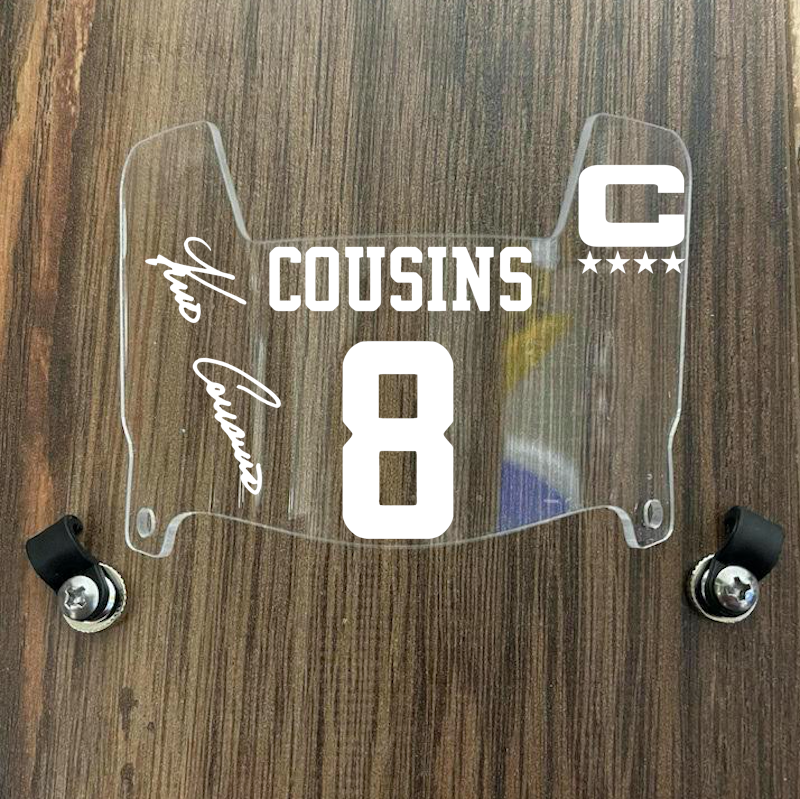 Minnesota Vikings Kirk Cousins Mini Football Helmet Visor Shield Clear w/ Clips