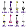 LSU Tigers Style 2 NCAA College Belly Button Navel Ring - Pick Your Color