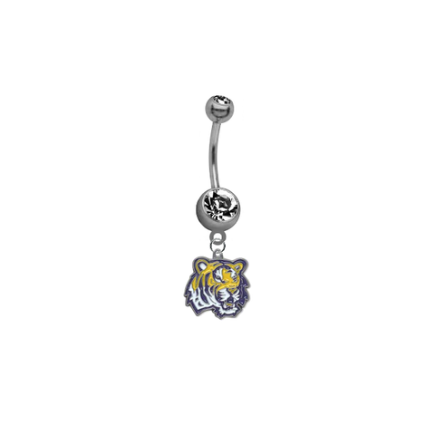 LSU Tigers Breast Cancer Awareness Belly Button Navel Ring