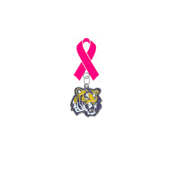 LSU Tigers Breast Cancer Awareness / Mothers Day Pink Ribbon Lapel Pin