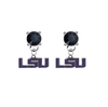 LSU Tigers 2 BLACK Swarovski Crystal Stud Rhinestone Earrings