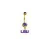 LSU Tigers Style 2 GOLD w/ PURPLE GEM College Belly Button Navel Ring