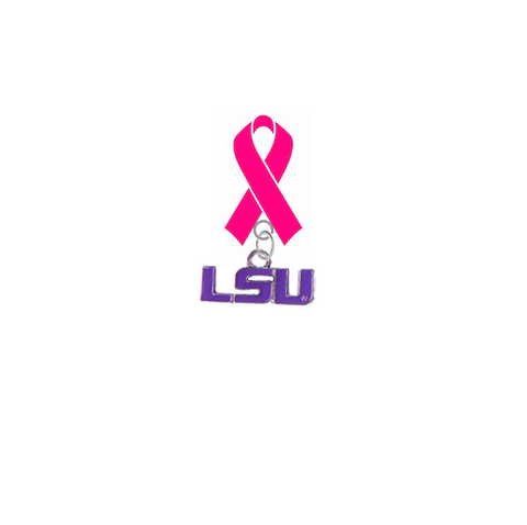 LSU Tigers Style 2 Breast Cancer Awareness / Mothers Day Pink Ribbon Lapel Pin