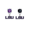 LSU Tigers 2 PURPLE & BLACK Swarovski Crystal Stud Rhinestone Earrings