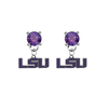 LSU Tigers 2 PURPLE Swarovski Crystal Stud Rhinestone Earrings