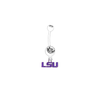 LSU Tigers Style 2 WHITE College Belly Button Navel Ring