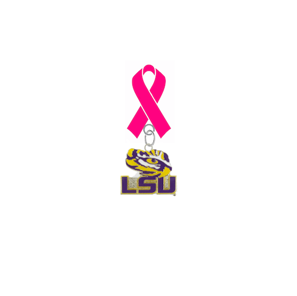 LSU Tigers Style 3 Breast Cancer Awareness / Mothers Day Pink Ribbon Lapel Pin