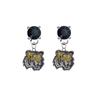 LSU Tigers BLACK Swarovski Crystal Stud Rhinestone Earrings
