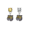 LSU Tigers GOLD & CLEAR Swarovski Crystal Stud Rhinestone Earrings