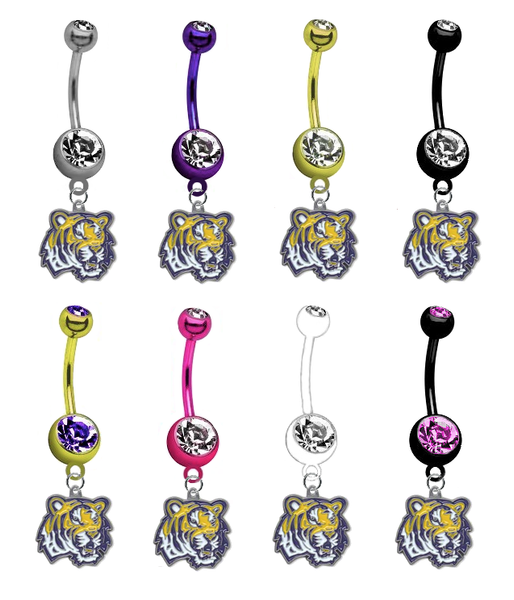 LSU Tigers NCAA College Belly Button Navel Ring - Pick Your Color