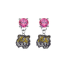 LSU Tigers PINK Swarovski Crystal Stud Rhinestone Earrings
