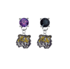 LSU Tigers PURPLE & BLACK Swarovski Crystal Stud Rhinestone Earrings