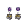 LSU Tigers PURPLE Swarovski Crystal Stud Rhinestone Earrings