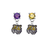 LSU Tigers PURPLE & GOLD Swarovski Crystal Stud Rhinestone Earrings