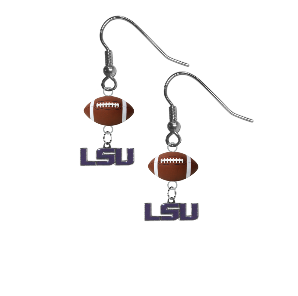 LSU Tigers Style 2 NCAA Football Dangle Earrings