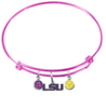 LSU Tigers Style 2 NCAA Pink Expandable Wire Bangle Charm Bracelet