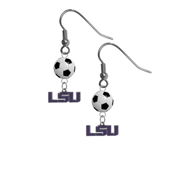 LSU Tigers Style 2 NCAA Soccer Dangle Earrings
