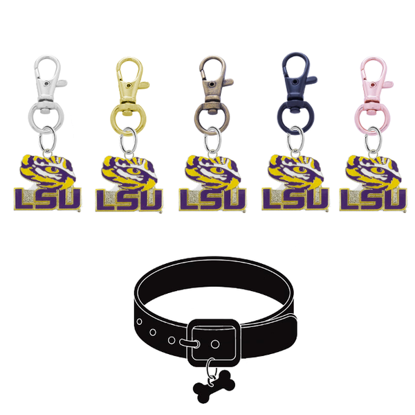 LSU Tigers 3 NCAA Pet Tag Dog Cat Collar Charm