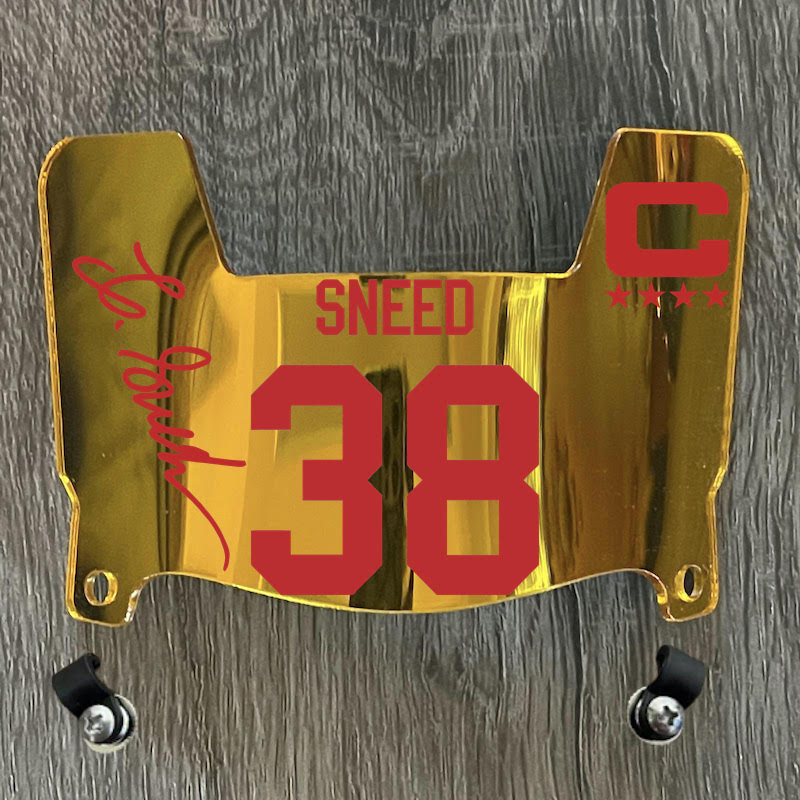 Kansas City Chiefs L'Jarious Sneed Mini Football Helmet Visor Shield Gold Chrome Mirror w/ Clips - PICK COLOR