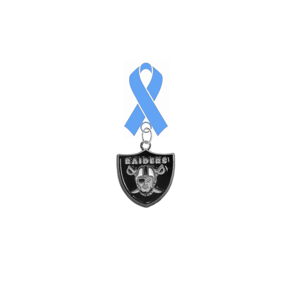 Oakland Raiders NFL Prostate Cancer Awareness / Fathers Day Light Blue Ribbon Lapel Pin