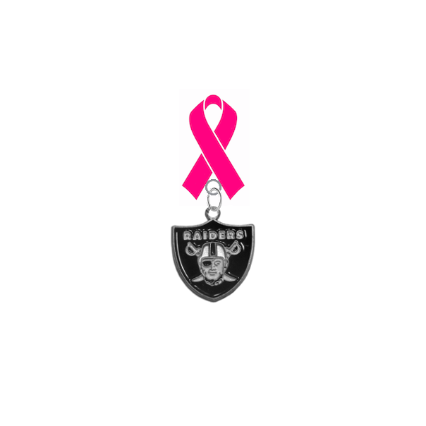 Oakland Raiders NFL Breast Cancer Awareness / Mothers Day Pink Ribbon Lapel Pin