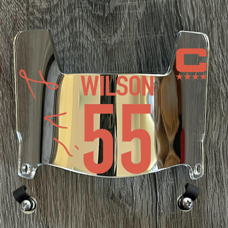Cincinnati Bengals Logan Wilson Mini Football Helmet Visor Shield Silver Chrome Mirror w/ Clips - PICK COLOR
