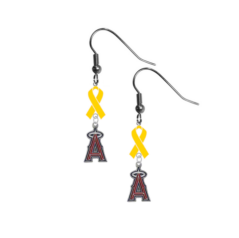 Los Angeles Angels MLB Childhood Cancer Awareness Yellow Ribbon Dangle Earrings