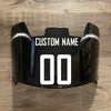 Los Angeles Chargers Custom Name & Number Full Size Football Helmet Visor Shield Black Dark Tint w/ Clips - White